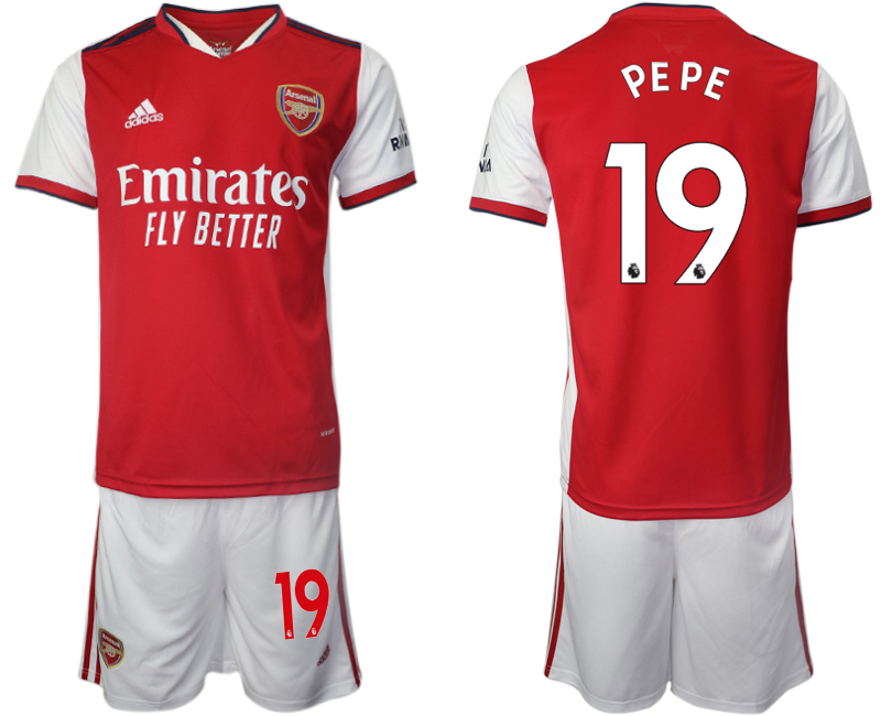 Men 2021-2022 Club Arsenal home red #19 Soccer Jersey